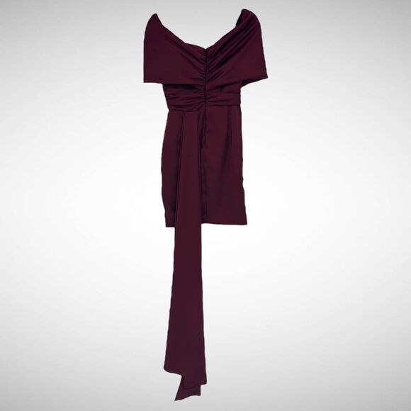 Katie May Miss Jenn Draped Strapless Statement Mini Dress Size Small‎ Bordeaux - Picture 3 of 12